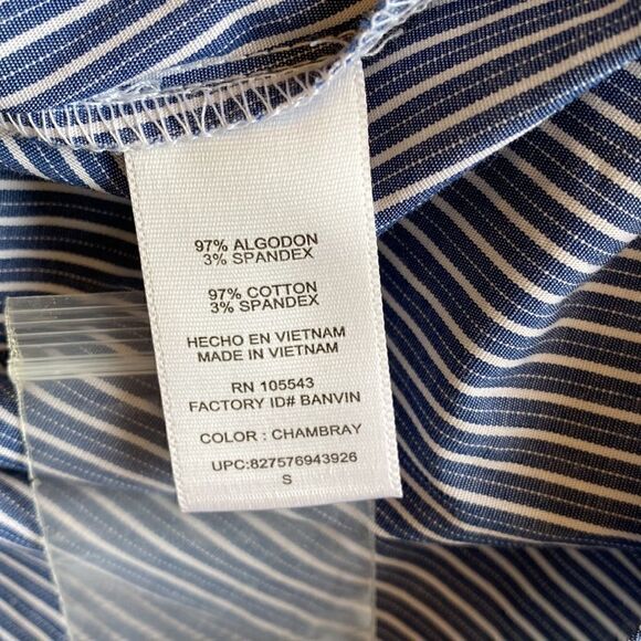 NWT Thakoon Design Nation London Blue White Button Down Striped Shirt Size S - Picture 13 of 15